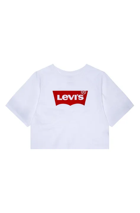 Dječja majica kratkih rukava Levi's boja: bijela