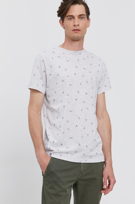 Тениска Pepe Jeans LYNCH мъжка в сиво с десен
