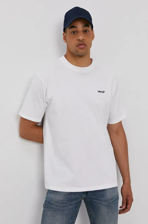 Μπλουζάκι Levi's ανδρικό, χρώμα: άσπρο