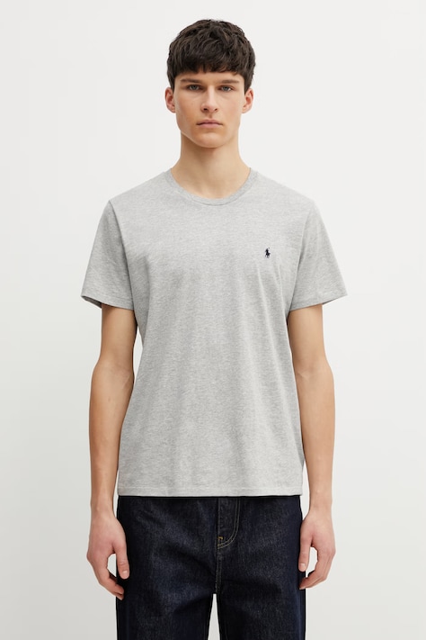 Polo Ralph Lauren T-shirt bawełniany 714844756003 kolor szary gładki