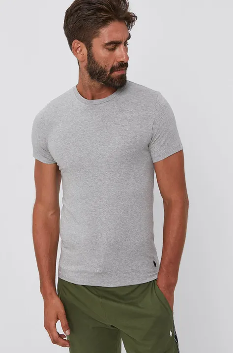 Тениска Polo Ralph Lauren (2 броя) мъжка в сиво с изчистен дизайн 714835960003