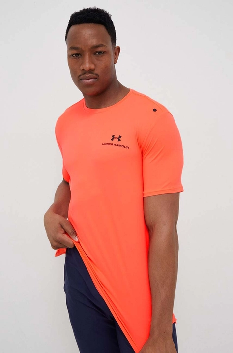 Tréningové tričko Under Armour Rush Energy 1366138-001, oranžová farba, jednofarebné