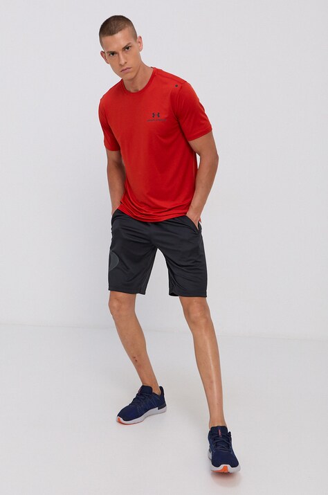 Under Armour tricou de antrenament Rush Energy culoarea rosu, neted 1366138-001