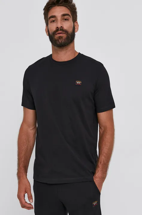 Бавовняна футболка Paul&Shark колір чорний гладкий