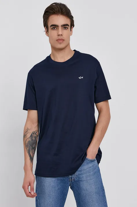 Bombažen t-shirt Paul&Shark mornarsko modra barva