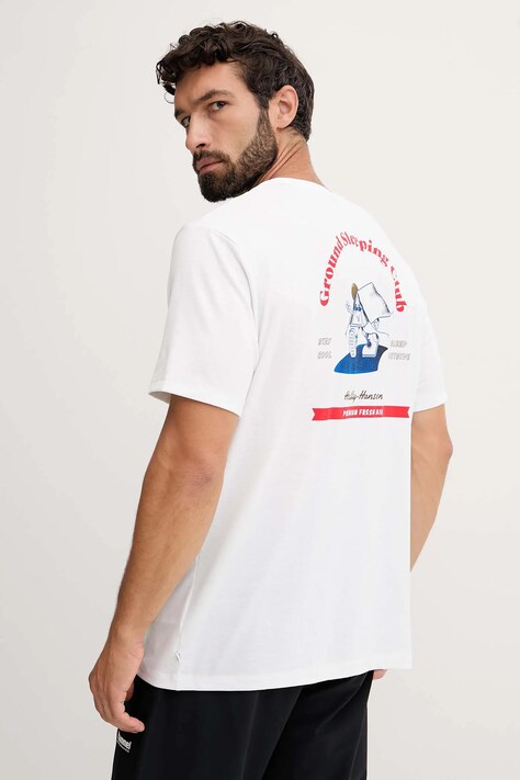 Helly Hansen t-shirt SKOG RECYCLED GRAPHIC męski kolor biały z nadrukiem 63082