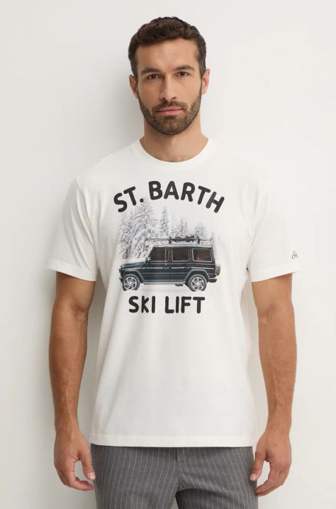 MC2 Saint Barth t-shirt bawełniany kolor niebieski z nadrukiem