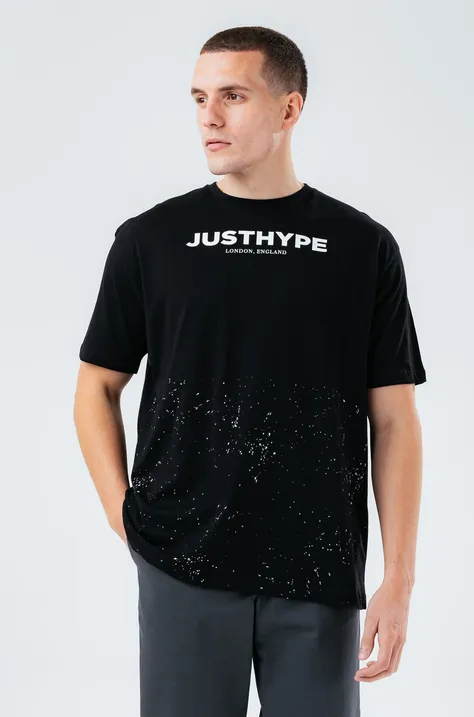 Hype T-shirt bawełniany kolor czarny z nadrukiem