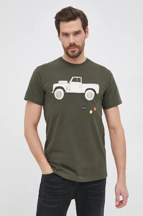 Deus Ex Machina T-shirt bawełniany kolor zielony z nadrukiem