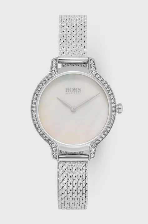 BOSS zegarek 1502558 damski kolor srebrny