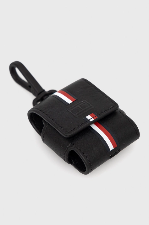 Tommy Hilfiger husă din piele pentru căști culoarea negru