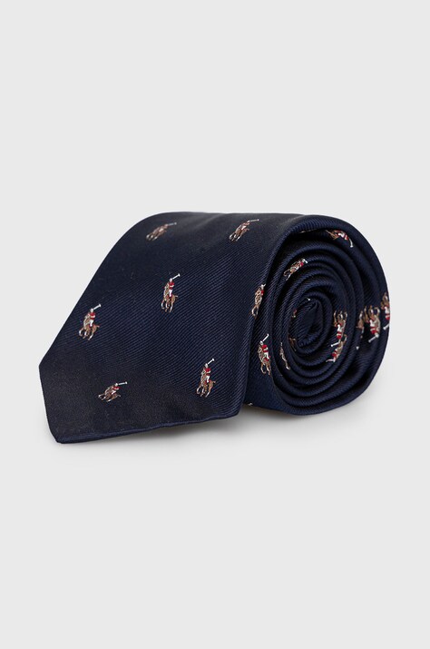 Polo Ralph Lauren Krawat jedwabny kolor granatowy