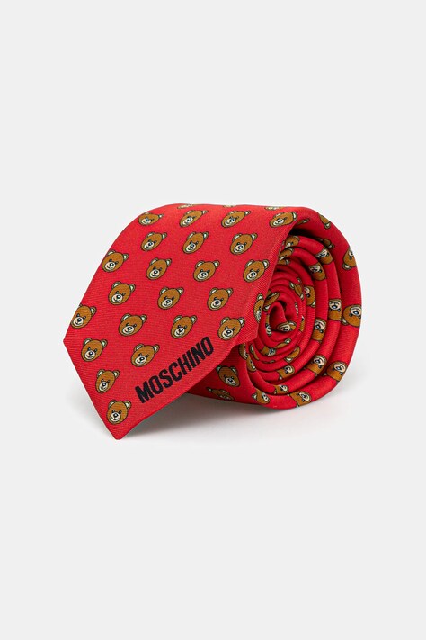 Moschino krawat jedwabny kolor czerwony M5260 55059