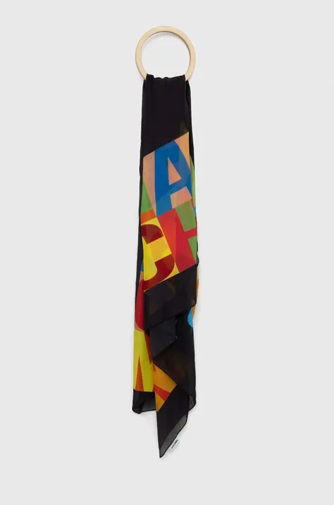 Marama s dodatkom svile Moschino boja: crna, s uzorkom