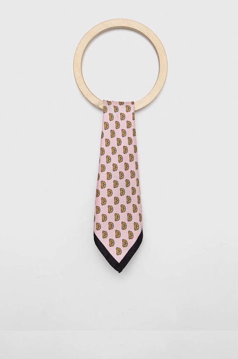 Moschino poszetka jedwabna kolor różowy