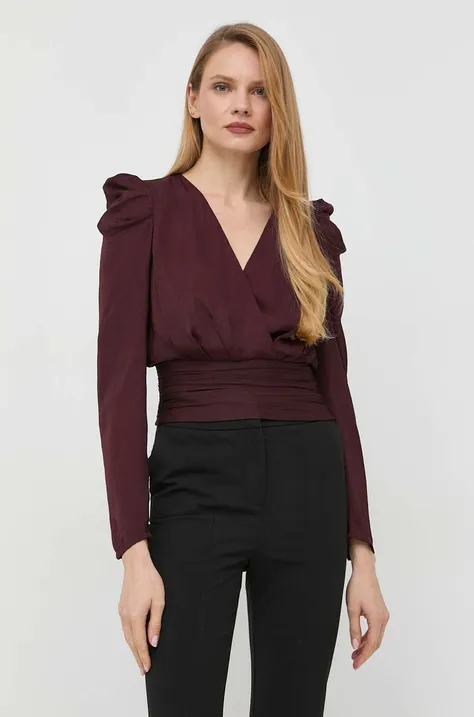 Блузка Morgan жіноча колір бордовий однотонна