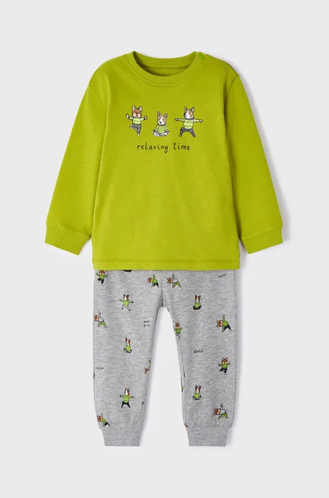 Mayoral pijama copii culoarea verde, cu imprimeu