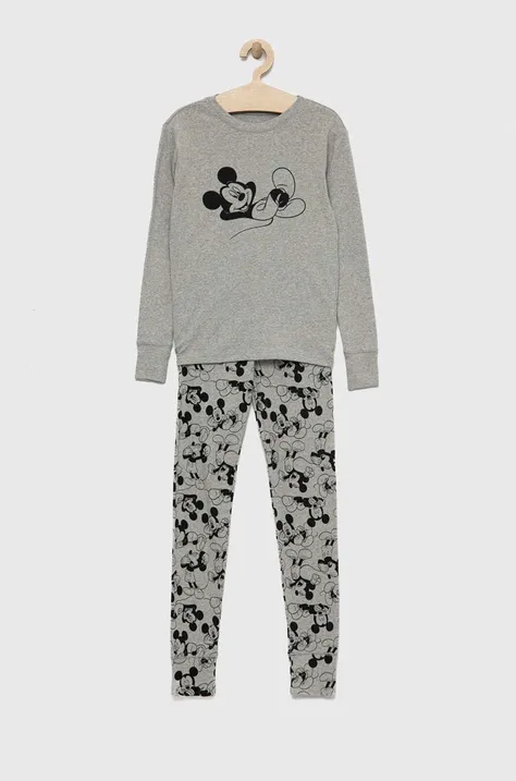 Παιδικές βαμβακερές πιτζάμες GAP X Disney χρώμα: γκρι