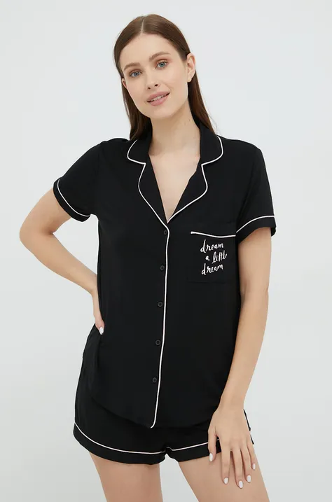 Pidžama Kate Spade za žene, boja: crna