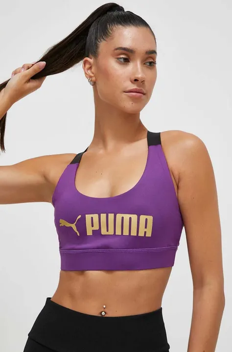 Športni modrček Puma Fit vijolična barva