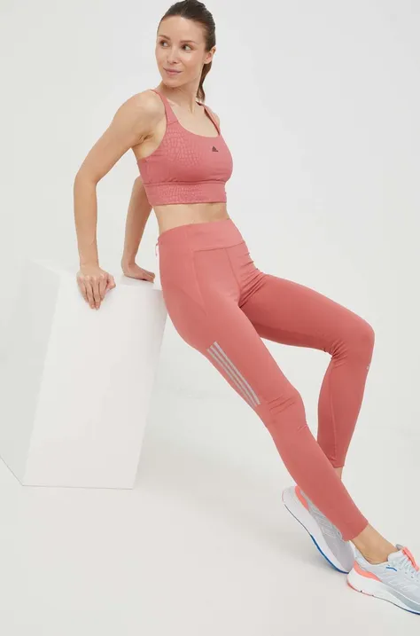Спортивный бюстгальтер adidas Performance Powerimpact цвет розовый узорный