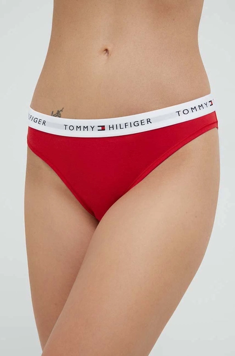 Nohavičky Tommy Hilfiger červená farba,