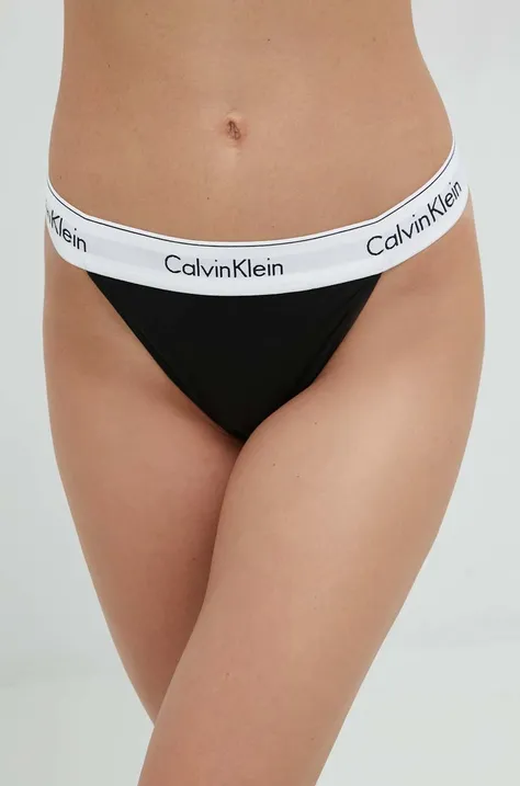 Στρινγκ Calvin Klein Underwear χρώμα: μαύρο