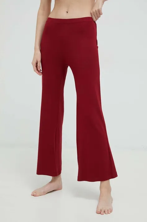 Calvin Klein Underwear spodnie piżamowe damska kolor bordowy