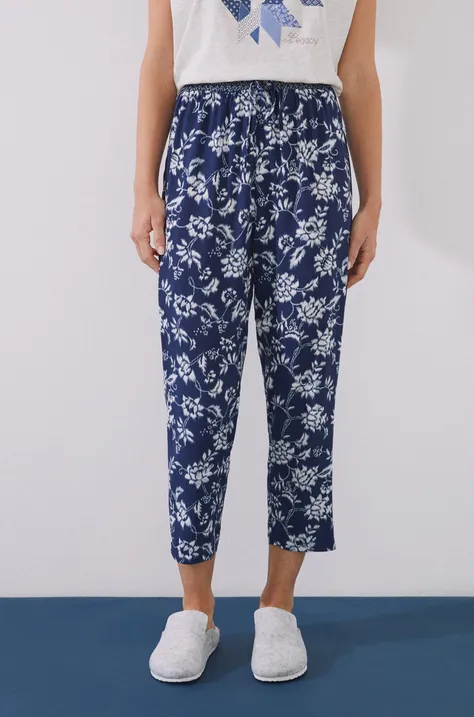 women'secret spodnie piżamowe Mix & Match damskie kolor niebieski