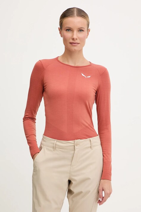 Salewa longsleeve funkcyjny kolor pomarańczowy