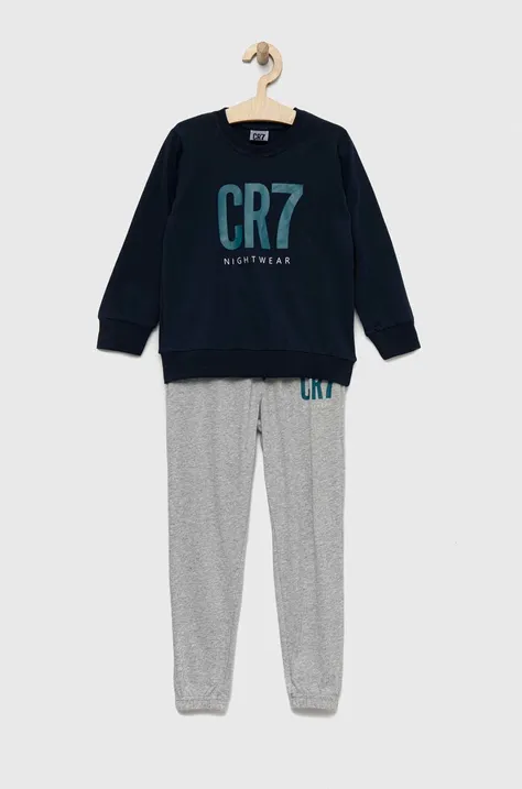 CR7 Cristiano Ronaldo piżama bawełniana dziecięca kolor granatowy z nadrukiem