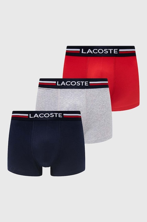 Lacoste boxeri 3-pack barbati, culoarea gri