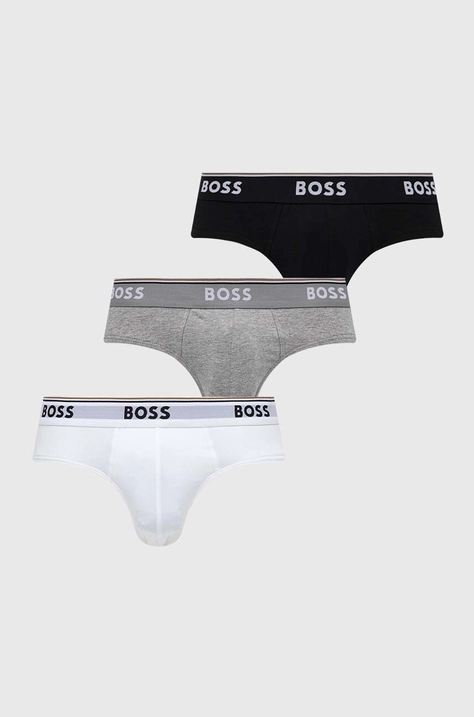 BOSS slipy 3-pack męskie kolor biały 50475273