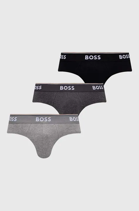 Spodní prádlo BOSS 3-pack pánské, šedá barva