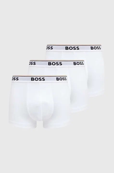 Boksarice BOSS 3 - Pack moške, bela barva