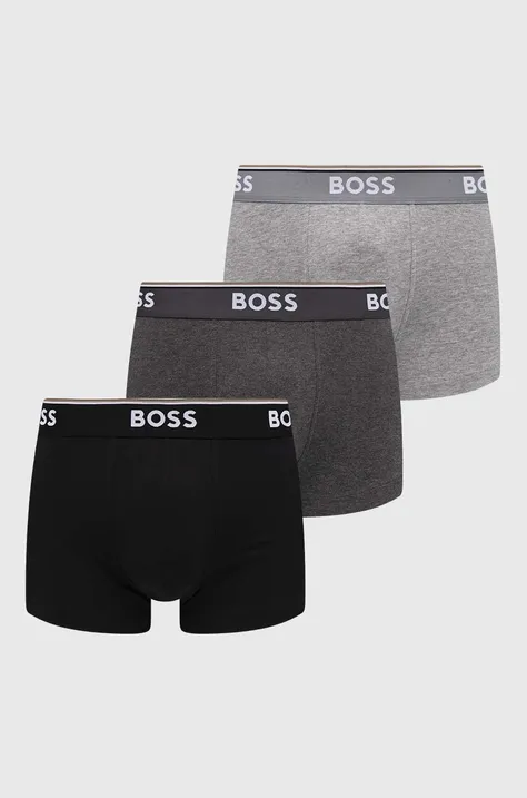 Bokserice BOSS (3-pack) za muškarce, boja: siva, 50475274