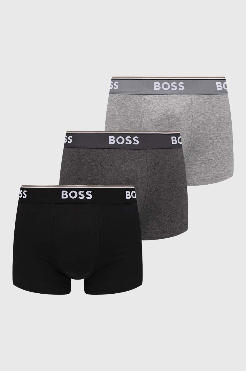 Boksarice BOSS 3 - Pack moške, siva barva