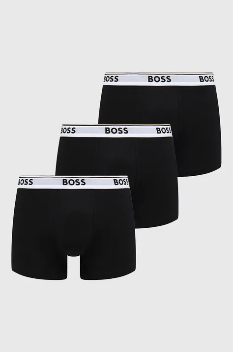 Boxerky BOSS (3-pak) pánske, čierna farba