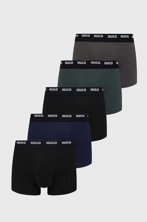 Boksarice HUGO 5-pack moški, siva barva