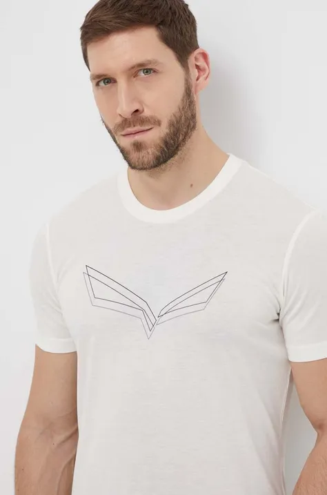 Salewa sportos póló Pure Eagle Frame Dry fehér, nyomott mintás