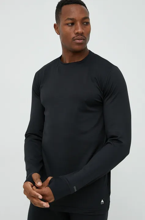 Funkcionalna majica z dolgimi rokavi Burton črna barva