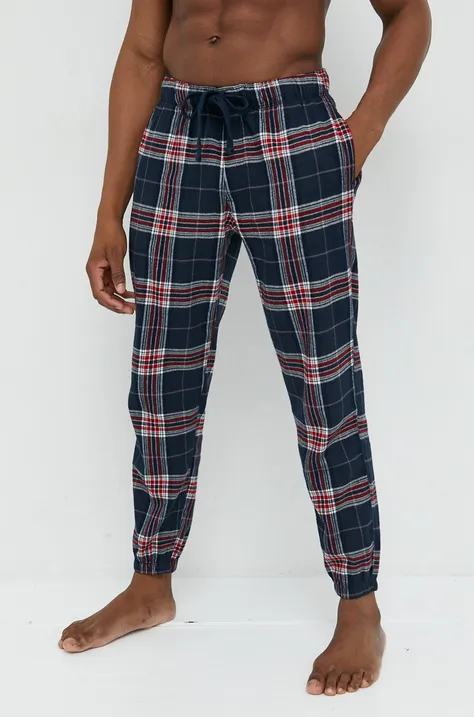 Abercrombie & Fitch spodnie piżamowe męskie kolor granatowy wzorzysta