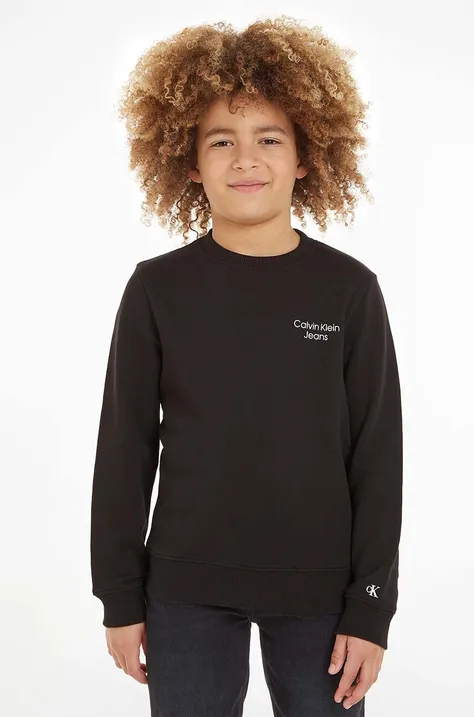 Дитяча кофта Calvin Klein Jeans колір чорний з принтом