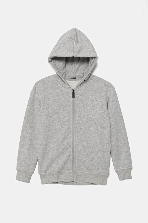 Dětská mikina Guess šedá barva, hladká