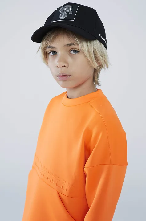 Dječja dukserica Karl Lagerfeld boja: narančasta, glatka