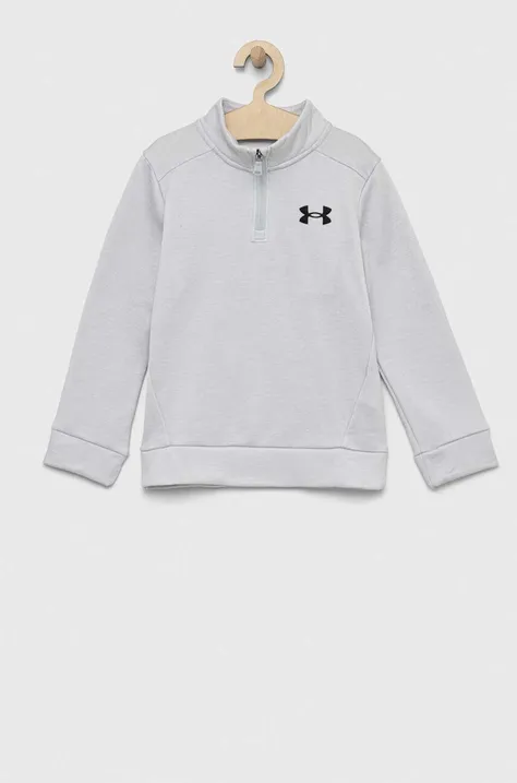 Under Armour bluza copii culoarea gri, neted