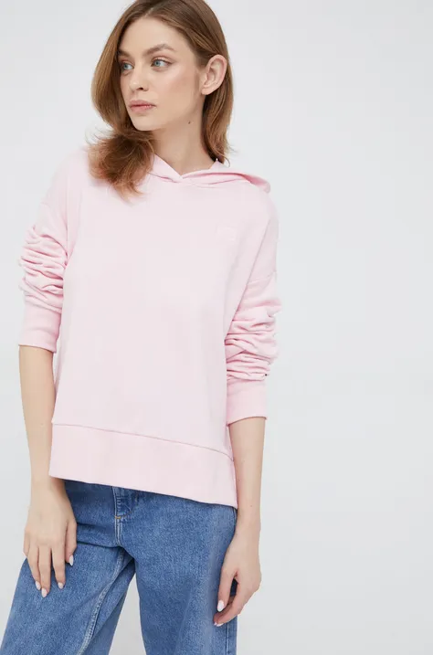 Βαμβακερή μπλούζα Tommy Hilfiger γυναικεία, χρώμα: ροζ,