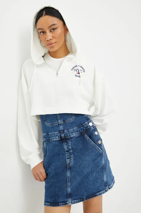 Кофта Tommy Jeans жіноча колір білий з аплікацією