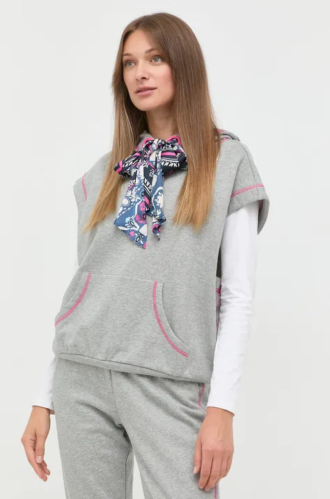 MAX&Co. bluza bawełniana damska kolor szary z kapturem melanżowa