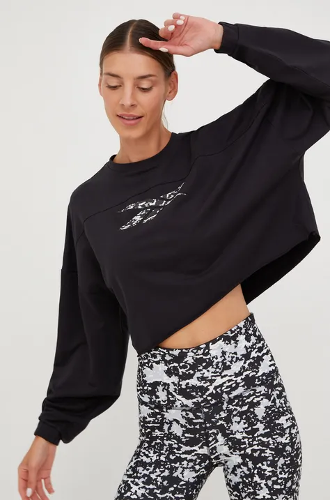 Reebok bluza dresowa Modern Safari damska kolor czarny z nadrukiem